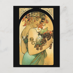 Alphonse Mucha ~ Obst ( 1897 ) Postkarte
