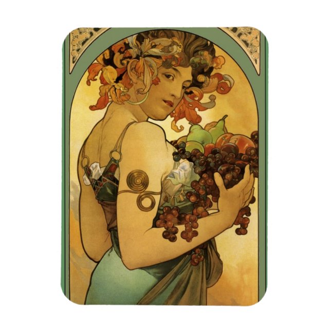 Alphonse Mucha Obstmalerei Magnet (Vertikal)