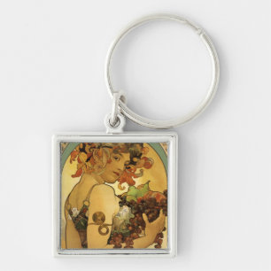 Alphonse Mucha Obstmalerei Schlüsselanhänger