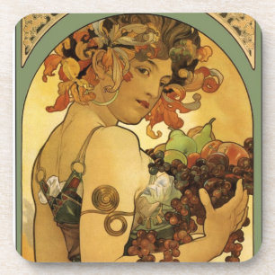 Alphonse Mucha Obstmalerei Untersetzer