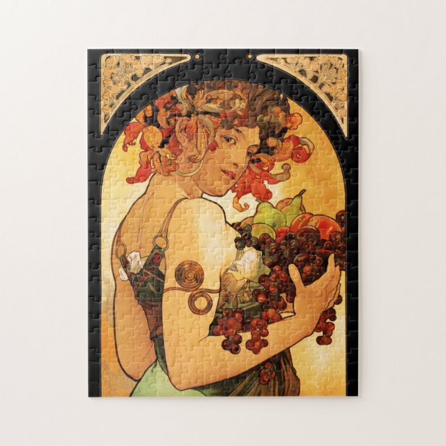 Alphonse Mucha Obstpuzzle (Vertikal)