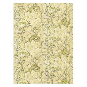 Alphonse Mucha Pfingstrosen Art Nouveau Blumenmust Tischdecke