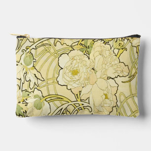 Alphonse Mucha Pfingstrosen Art Nouveau Blumenmust Zubehörtasche