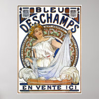 Alphonse Mucha Poster: Art Nouveau - Bleu Deschamp