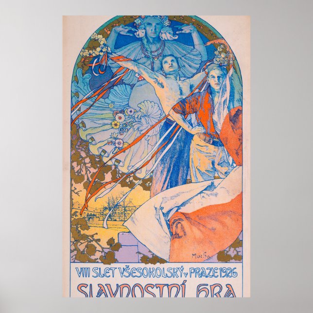 Alphonse Mucha Poster für das Sokol Festival (1926 (Vorne)