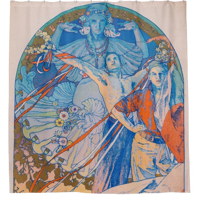 Alphonse Mucha Poster für das Sokol Festival (1926 Duschvorhang (Vorderseite)