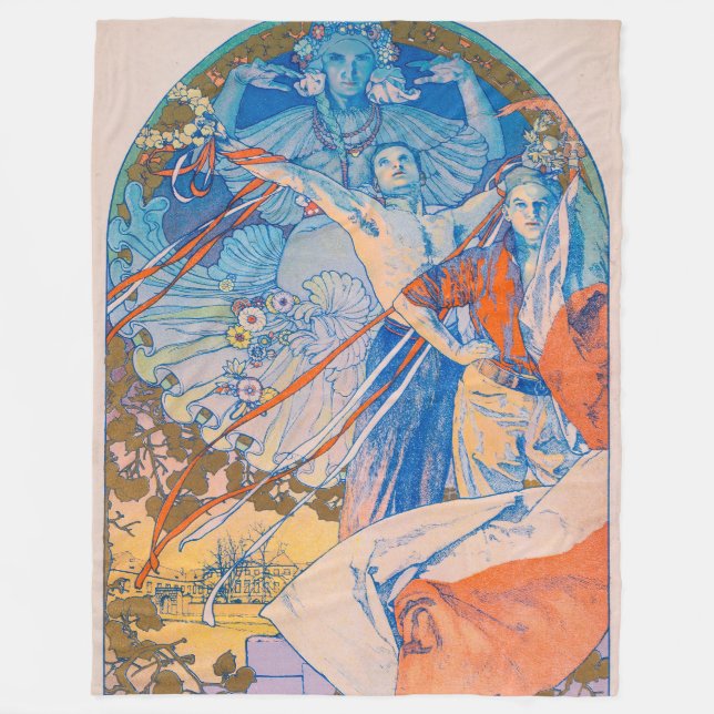 Alphonse Mucha Poster für das Sokol Festival (1926 Fleecedecke (Vorderseite)
