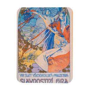 Alphonse Mucha Poster für das Sokol Festival (1926 Magnet