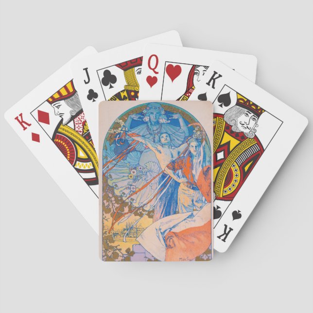 Alphonse Mucha Poster für das Sokol Festival (1926 Spielkarten (Rückseite)