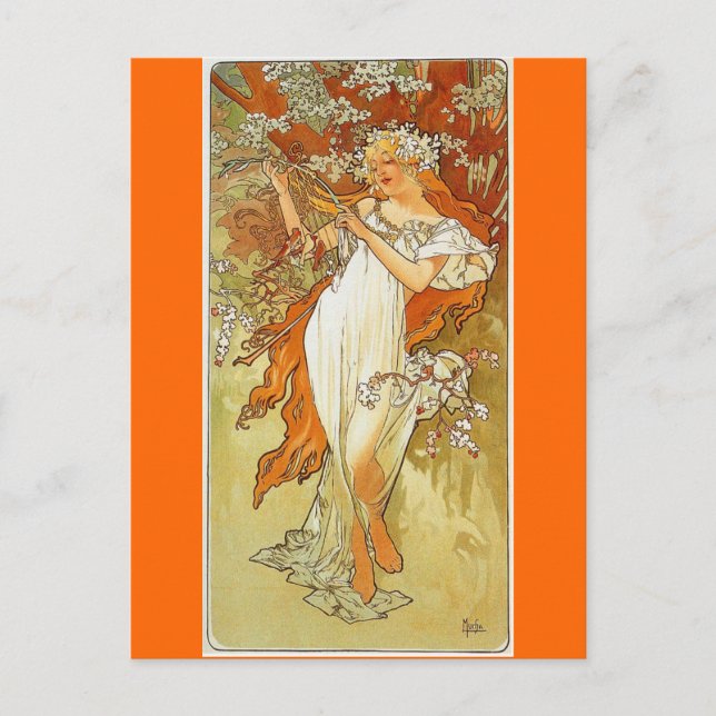 Alphonse Mucha Postkarte (Vorderseite)