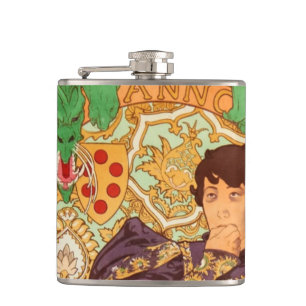 Alphonse Mucha Prince und Dragon Flachmann