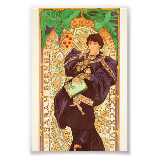 Alphonse Mucha Prince und Dragon Fotodruck (Vorne)
