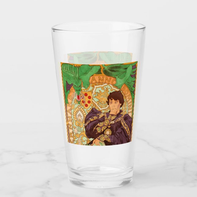 Alphonse Mucha Prince und Dragon Glas (Vorderseite)