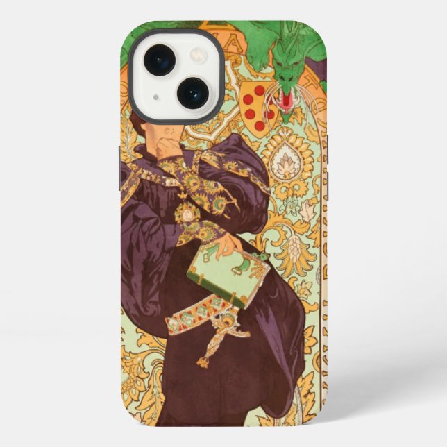 Alphonse Mucha Prince und Dragon iPhone Hülle (Rückseite)