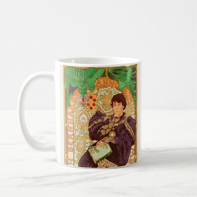 Alphonse Mucha Prince und Dragon Kaffeetasse (Links)