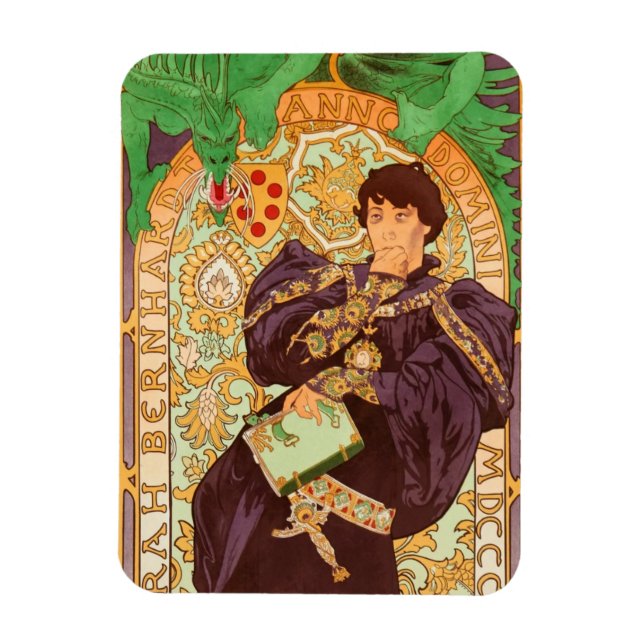Alphonse Mucha Prince und Dragon Magnet (Vertikal)