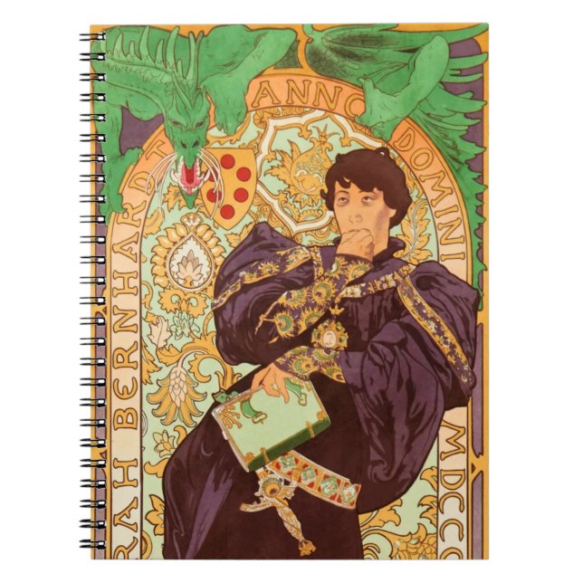 Alphonse Mucha Prince und Dragon Notizblock (Vorderseite)