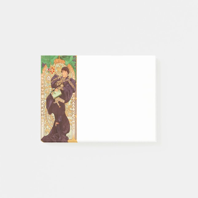 Alphonse Mucha Prince und Dragon Post-it Klebezettel (Vorderseite)