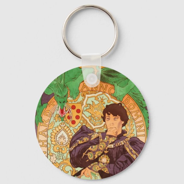 Alphonse Mucha Prince und Dragon Schlüsselanhänger (Vorderseite)