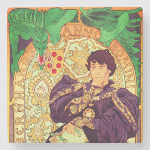 Alphonse Mucha Prince und Dragon Steinuntersetzer