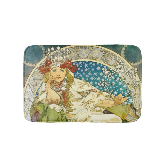 Alphonse Mucha Princess Hyacinth Art Nouveau Badematte (Vorderseite)