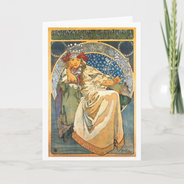 ALPHONSE MUCHA "PRINCESS HYACINTH" CARTE DE SALUT (Devant)