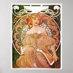 Alphonse Mucha, Reverie/Daydream, 1896. Poster