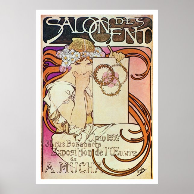 Alphonse Mucha. Salon Des Cent, 1897 Poster (Vorne)