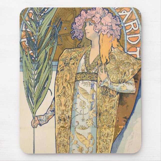 Alphonse Mucha - Sarah Bernhard Painting Mousepad (Vorne)