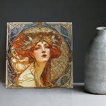 Alphonse Mucha Sarah Bernhardt Art Nouveau Ceramic Fliese<br><div class="desc">Welcome to CreaTile! Here you will find handmade tile designs that I have personally crafted and vintage ceramic and porcelain clay tiles, whether stained or natural. I love to design tile and ceramic products, hoping to give you a way to transform your home into something you enjoy visiting again and...</div>