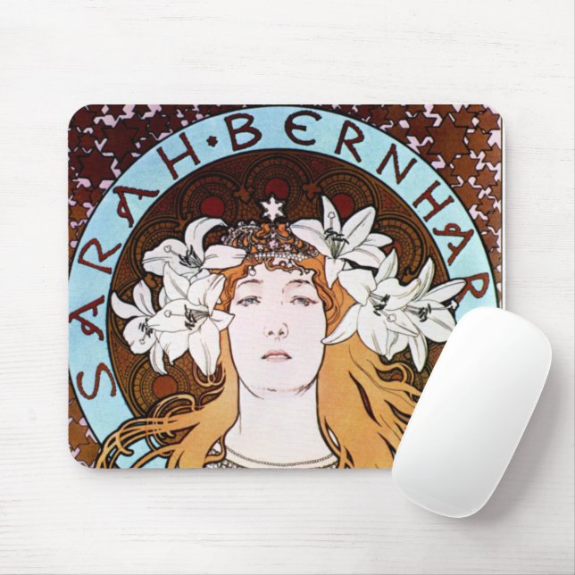 Alphonse Mucha - Sarah Bernhardt Mousepad (Mit Mouse)