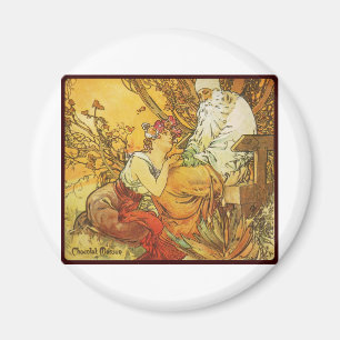 Alphonse-Mucha-Schokoladenmassage Magnet