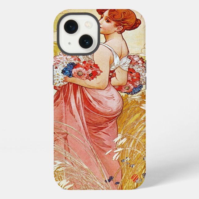 Alphonse Mucha Sommer iPhone Hülle (Rückseite)