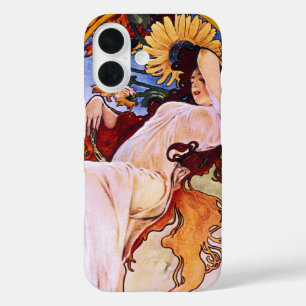 Alphonse Mucha Sommersaison, Vintag Jugendstil iPhone 16 Hülle