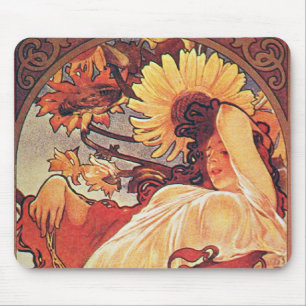 Alphonse Mucha Sonnenblume Mousepad