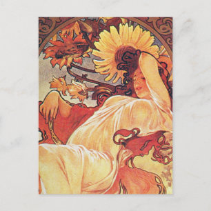 Alphonse Mucha Sonnenblume Postkarte