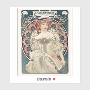 Alphonse Mucha Sticker   Art Nouveau Vinyl Decal