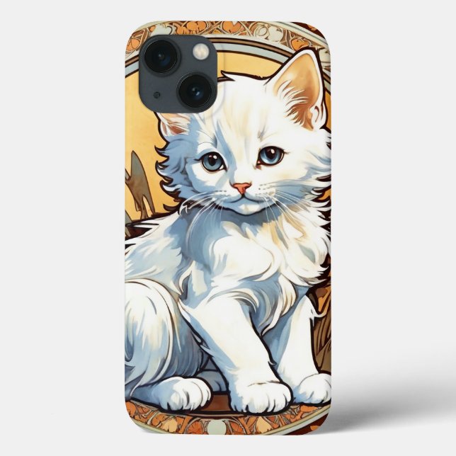 Alphonse Mucha Style Cat Case-Mate iPhone Hülle (Rückseite)