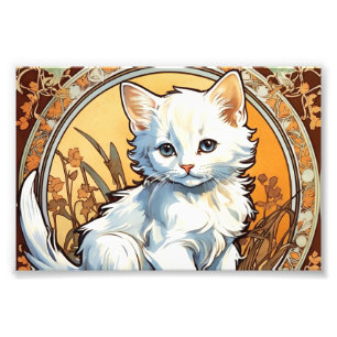 Alphonse Mucha Style Cat Fotodruck