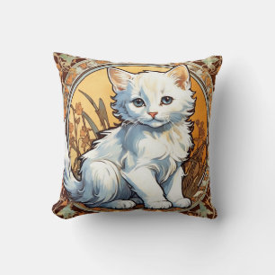 Alphonse Mucha Style Cat Kissen