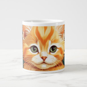 Alphonse Mucha Style Orange Cat Jumbo-Tasse