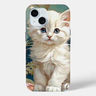 Alphonse Mucha Style White Cat Case-Mate iPhone Hülle