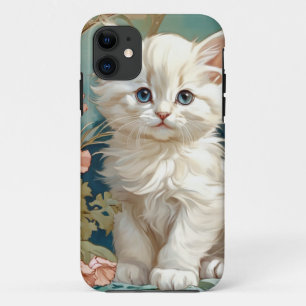Alphonse Mucha Style White Cat Case-Mate iPhone Hülle