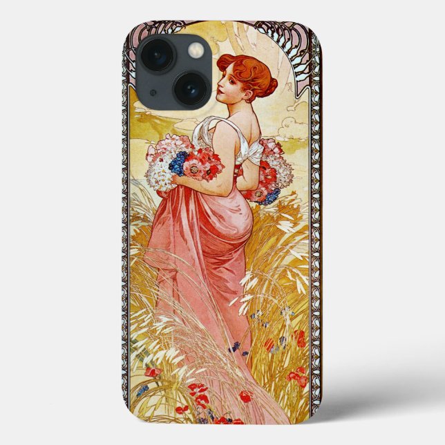 Alphonse Mucha Summer Case-Mate iPhone Hülle (Rückseite)