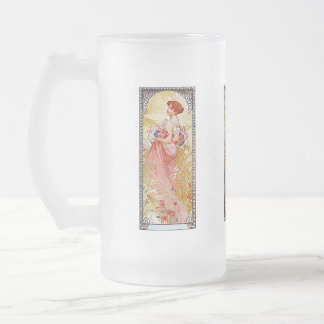 Alphonse Mucha Summer Mattglas Bierglas (Links)