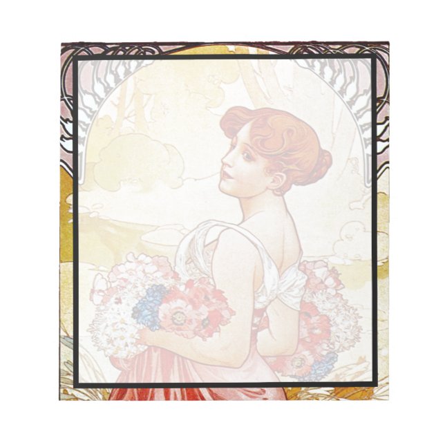 Alphonse Mucha Summer Notizblock (Vorderseite)