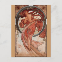 Alphonse Mucha, "Tanz" Postkarte