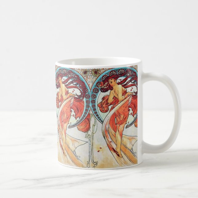 Alphonse Mucha Tanz Vintage Jugendstil-Malerei Kaffeetasse (Rechts)