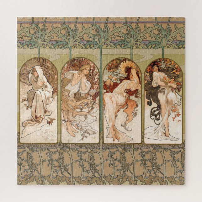 Alphonse Mucha The Seasons 1897 Art Nouveau (Vertikal)