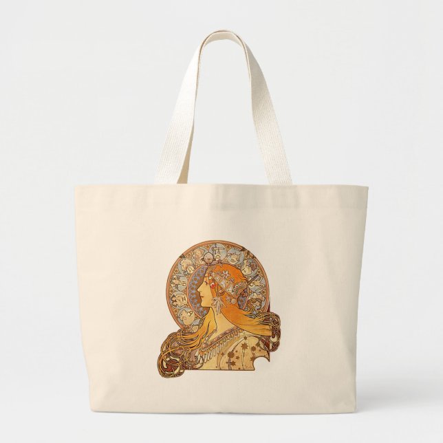 Alphonse Mucha - Tierkreis Jumbo Stoffbeutel (Vorne)